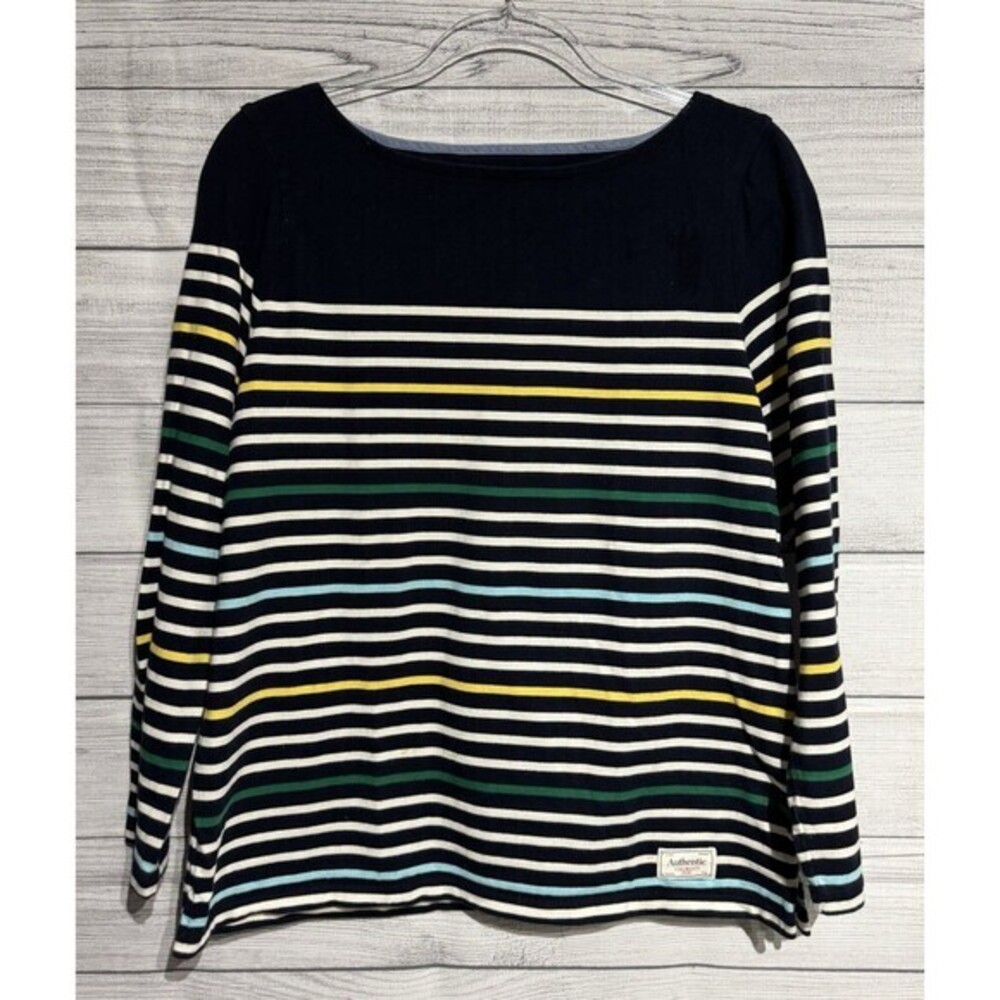 Talbots Sweater Womens LARGE   Petite Authentic Rainbow Striped Colorful